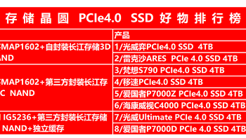 4TB PCIe4.0 SSD好物排行榜Top8，长存芯片+大容量对不起我崩了