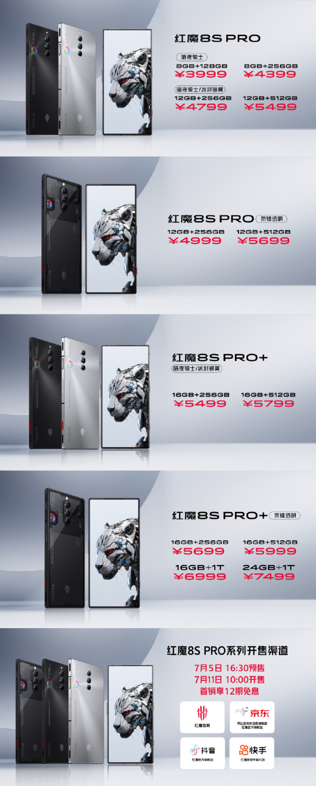 红魔 8SPro 系列发布:搭第二代骁龙8领先版、24GB大内存