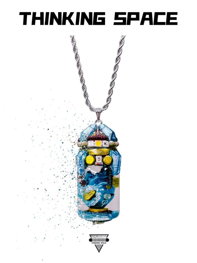 原创赛博朋克风格夜光实验室心脏培养皿项链