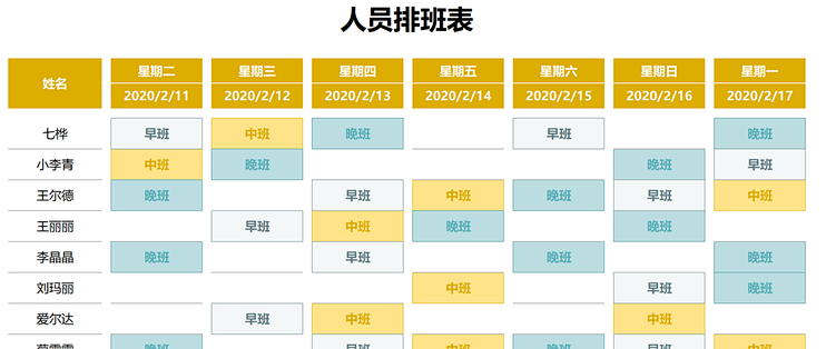 有这样的excel排班表,我干嘛还要自己做啊!