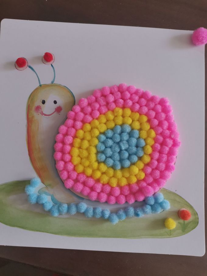 毛球粘贴画8个图案儿童手工diy制作