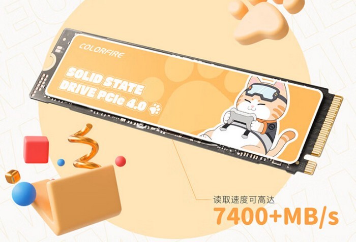 七彩虹推出 MEOW ME700“萌宠”SSD 固态硬盘，7.4GB/s读速、TLC颗粒