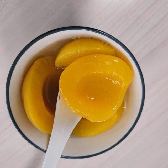夏天的快乐，冰冰凉凉黄桃罐头