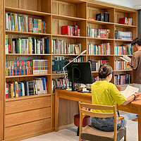客厅图书馆+转角衣帽间，淮南业主180平全屋订，装一个暖色调的家