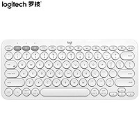 罗技（Logitech）K380多设备蓝牙键盘便携办公键盘静音安卓手机笔记本电脑平板iPad键盘（芍药白）