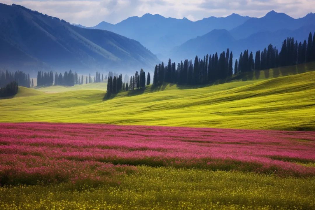 花开遍野的伊犁草原 ©摄图网