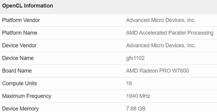 网传丨AMD Radeon PRO W7600 入门级工作站专业现身跑分库，Navi 33 核心、8GB显存