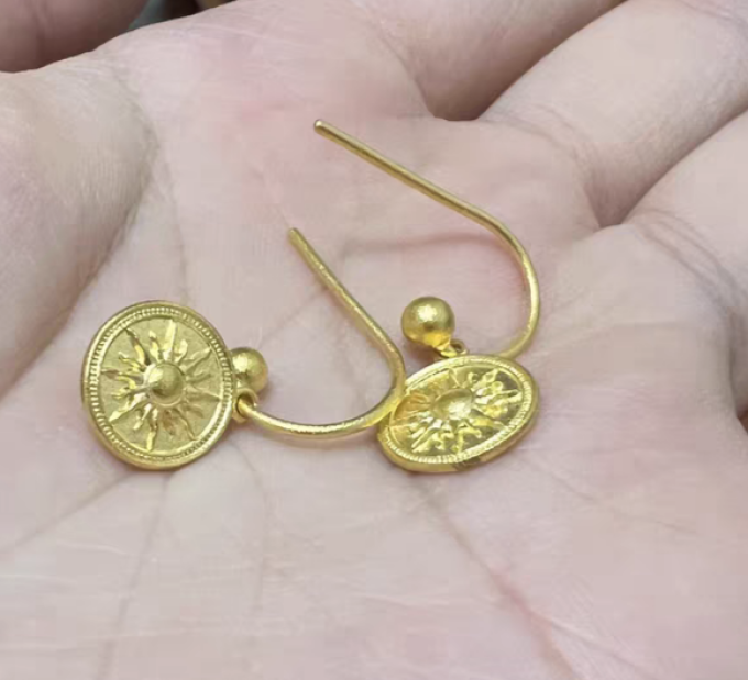 千叶黄金耳饰