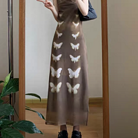 气质女神范儿，法式复古蝴蝶印花连衣裙，让你瞬间变身时尚icon！