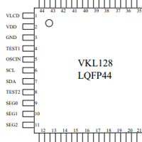 永嘉原厂液晶驱动芯片VKL128内置显示RAM为32x4位,I2C通信接口，LCD液晶显示驱动芯片