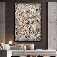 抽象艺术油画风客厅装饰画玄关挂画名画现代简约沙发背景大幅壁画