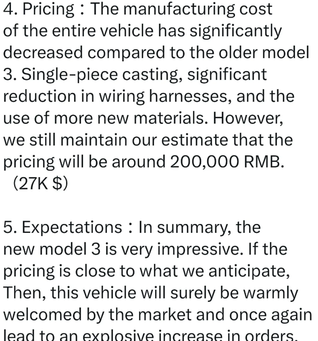 网传|新款Model 3移除所有雷达,或售20万左右