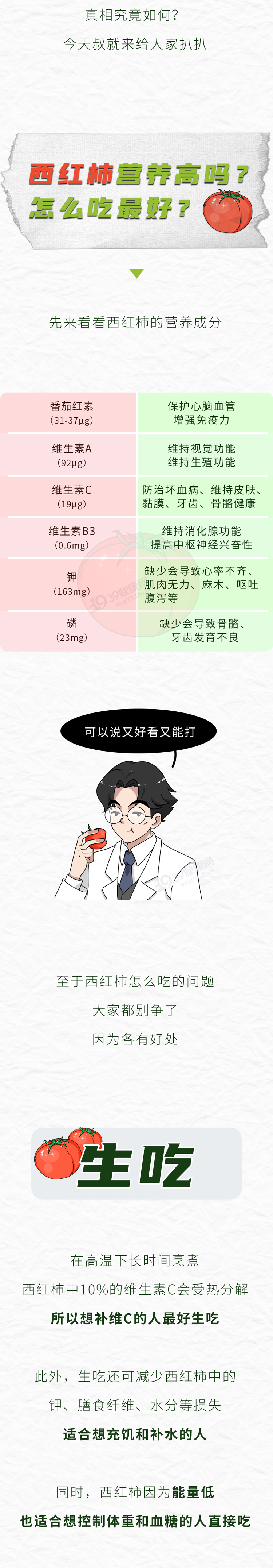 西红柿是生吃好还是煮熟好?吃对了,4大好处显而易见
