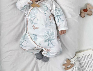 嫚熙婴儿连体衣宝宝爬服秋装纯棉婴童和尚服
