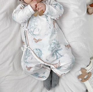 嫚熙婴儿连体衣宝宝爬服秋装纯棉婴童和尚服