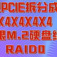 把PCIE拆分成X4X4X4X4!主板插6根M.2硬盘组RAID0