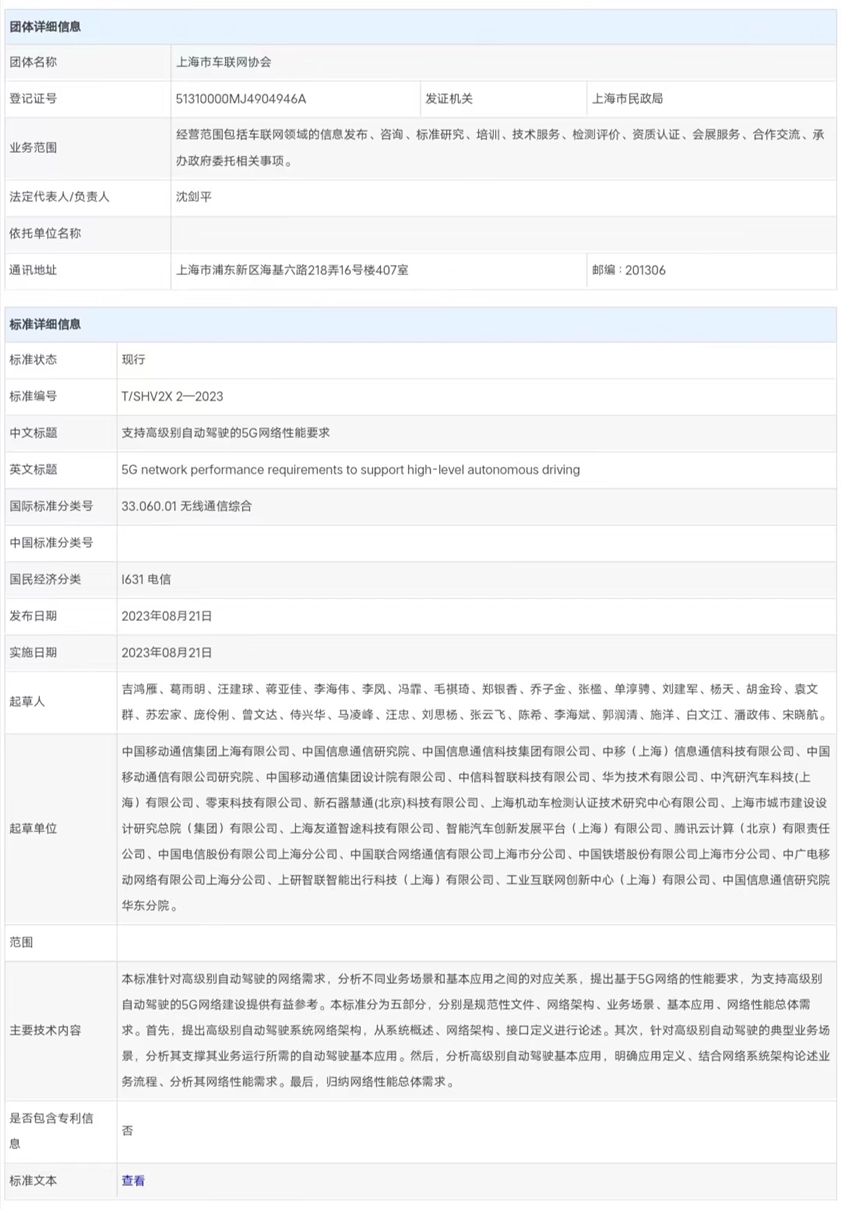 全国首发！上海市发布两项支持高级别自动驾驶的5G网络标准