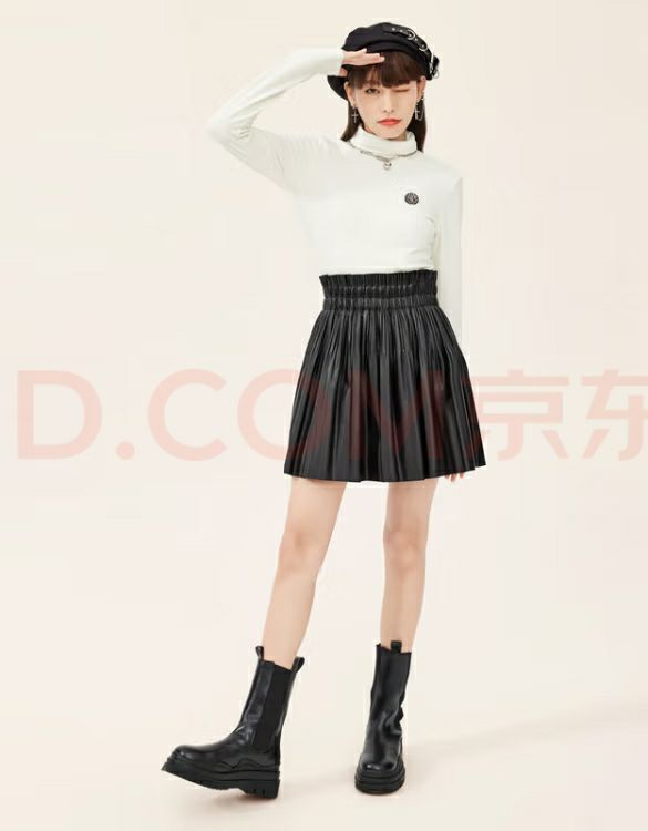 A21女装针织修身高领长袖T恤衫