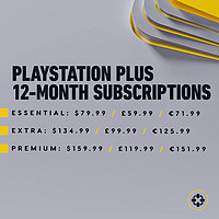 索尼 PlayStation Plus 年费会员价格上调：一档会员价格将由 59.99 美元上调至 79.99 美元