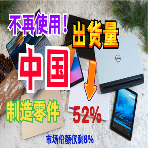 不再使用中国制造零件！出货量同比暴跌52%，市场份额仅剩8%