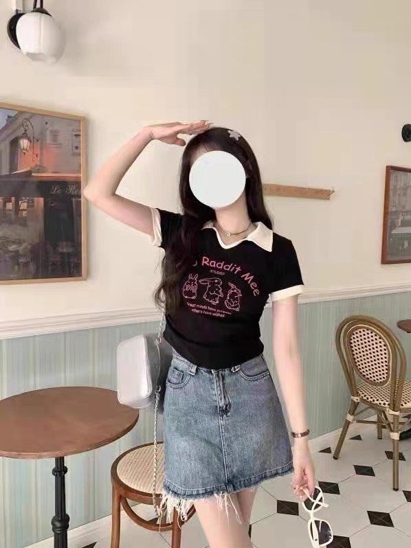POLO领T恤女夏季2023