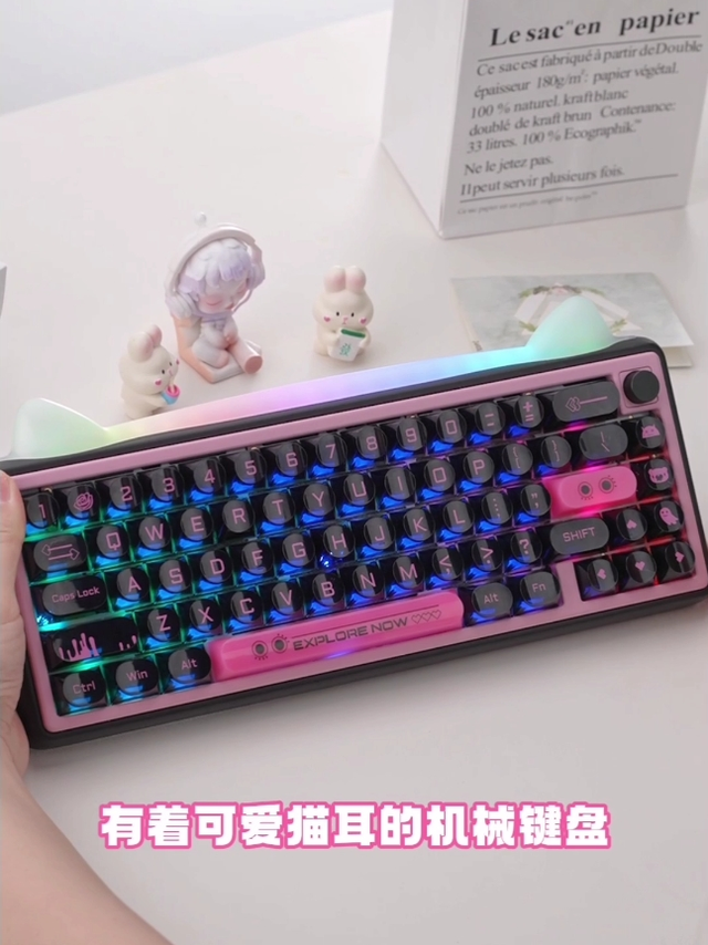 这个铝坨坨键盘居然有猫耳朵？