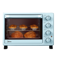 美的（Midea）家用多功能电烤箱25升机械式操控上下独立控温专业烘焙易操作烘烤蛋糕面包PT2531