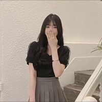 中秋礼物V领短袖纯棉t恤泡泡袖淑女洋气上档次