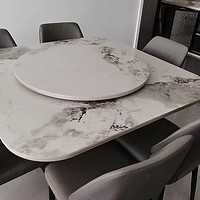 现代简约进口岩板折叠餐桌椅子组合可伸缩正方形