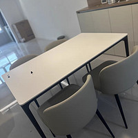 岩板餐桌椅组合家用小户型圆角铝合金现代简约极简