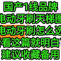 国产1线品牌电动牙刷分类图，电动牙刷怎么选，看看这篇就明白了，建议收藏备用