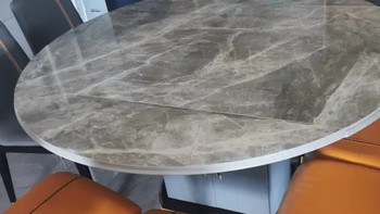 轻奢全实木储物岩板餐桌椅组合现代简约家用圆桌伸