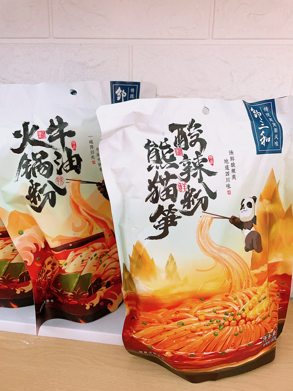 邹三和（zousanhe） 邹三和熊猫笋子酸辣粉328g袋装川味速食鲜粉方便