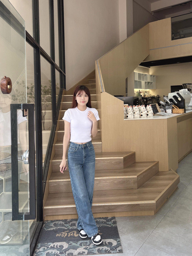 国庆宅家，Puella直筒牛仔裤女高腰显瘦垂感复古2023夏季新款窄版阔腿拖地裤
