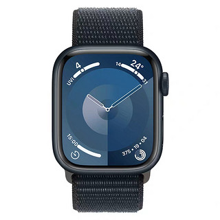 Apple/苹果 Apple Watch Series 9；午夜色铝金属表壳；午夜色回环式运动表带
