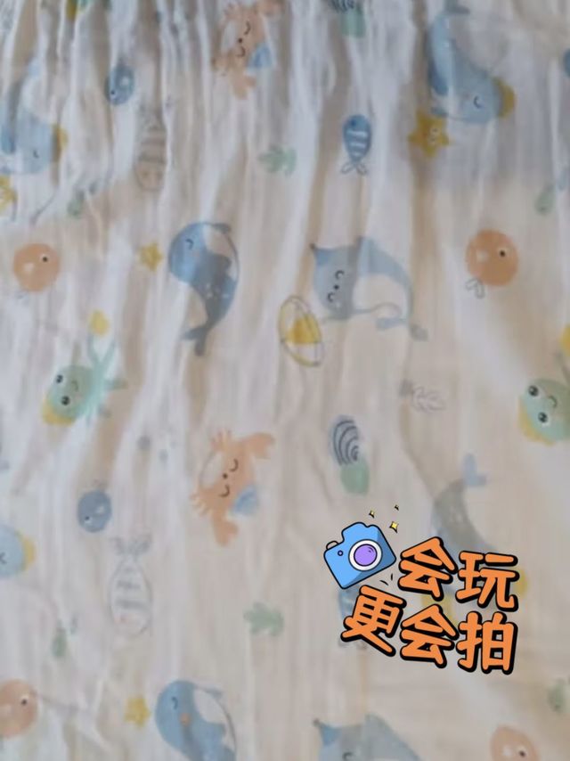 婴儿四季盖毯，双层棉纱布，洗了不会变形，非常舒适！