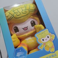 看亚运会足球赛顺便买了个吉祥物