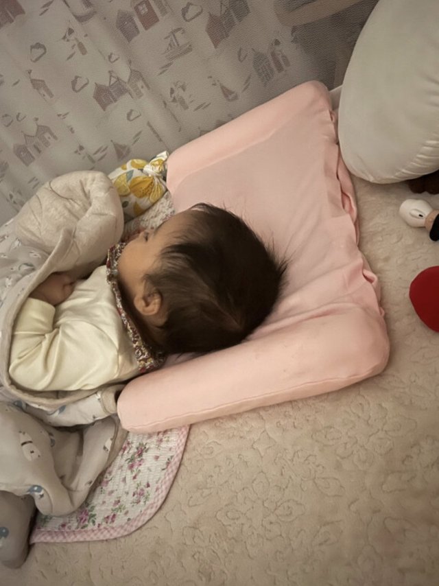 P.Health Kids碧荷婴儿枕头0-6岁新生儿宝宝婴幼儿童四季透气双层枕芯 精灵粉