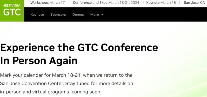 NVIDIA GTC 2024 大会时间公布，NVIDIA RTX 50 系列显卡大概率没有