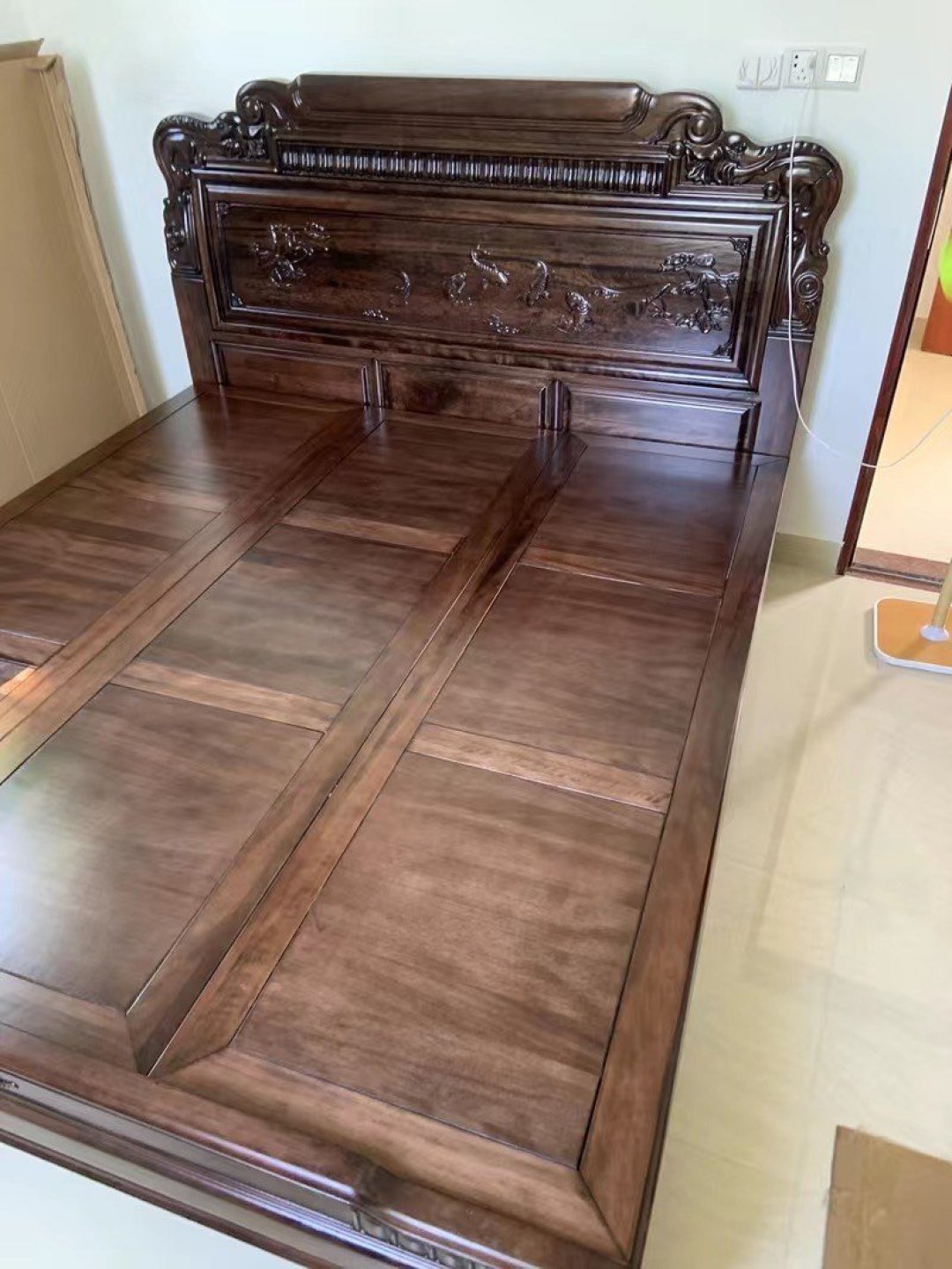 南美紫檀木仿古大床全实木床中式明清古典雕花双人主卧