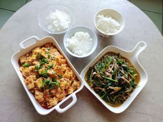 晚餐两菜一主食，真下饭好吃