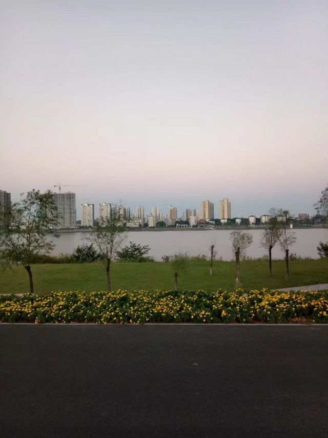 秋天在公园压马路