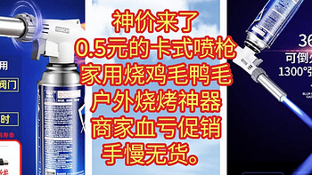 神价来了，0.5元的卡式喷枪，家用烧毛户外烧烤神器，商家血亏促销，赶紧上车，手慢无货。