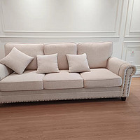 熙和美式复古客厅沙发布艺组合，现代简约小户型沙发的完美诠释