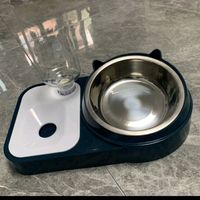 悠梵萌猫碗双碗斜口自动饮水狗碗防打翻食盆