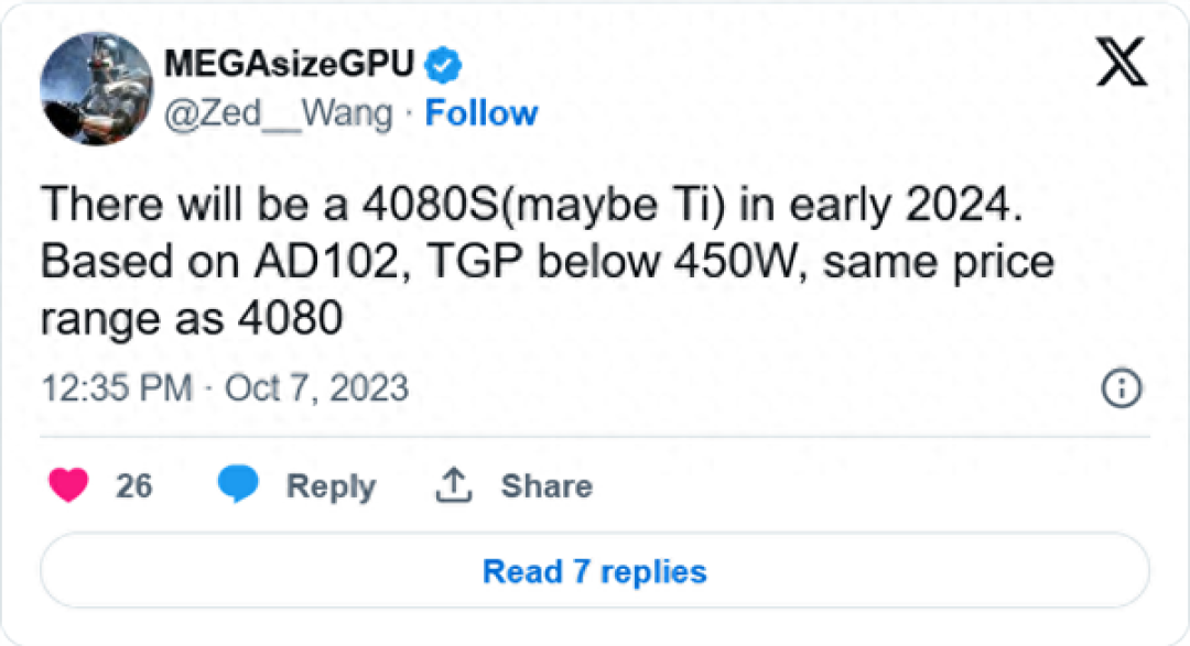 网传丨英伟达将对 RTX 4080 降价,国内有望 7000 元以下