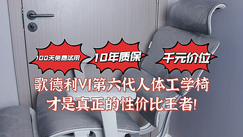 100天免费试用、10年质保、千元价位的歌德利V1第六代人体工学椅，才是真正的性价比王者！