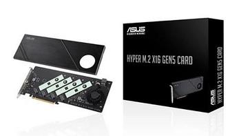 华硕推出 Hyper M.2 x16 Gen5 扩展卡：可拓展四个 PCIe 5.0 SSD