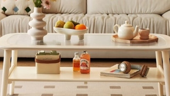 林氏家居现代简约奶油风实木茶几：打造小户型客厅的家居焦点