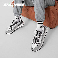 斯凯奇（Skechers）复古跑步鞋女鞋运动鞋舒适减压休闲鞋177072-WBGY白色/黑色/灰色女款37.5码